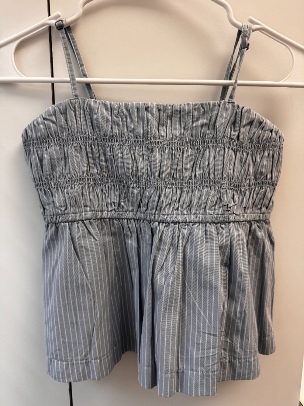Blue and white stripe tank top